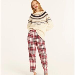 J. Crew Tapered Leg Snow Plaid Wool Pant NWT